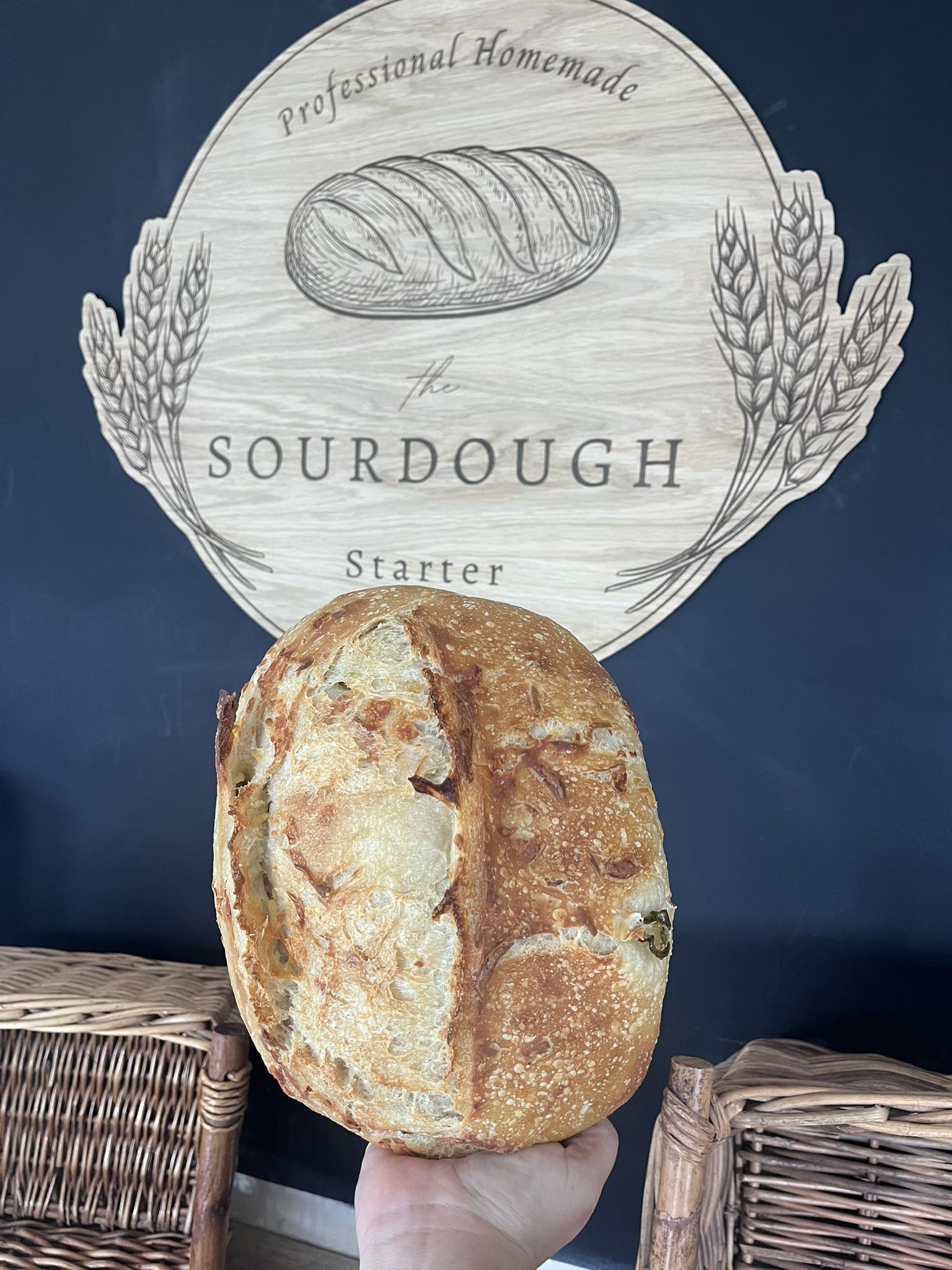 Baked crusty bread
